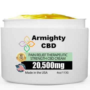 ArmightyCBD 20500mg Pain Relief Therapeutic Strength Cream 4oz 113g for Muscle Aches and Joint Pains