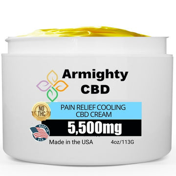 Armighty 5500mg CBD Pain Relief Cooling Cream 4 ounces 113 grams