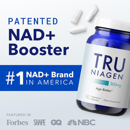 NAD+ Tru Niagen 300 mg 60 Vegetarian Capsules | Anti Aging | Supports Memory, Brain, Muscle Functions | Cellular Energy Rejuvenation | Nicotinamide Riboside Chloride | Vitamin B3 Niacin Derivative