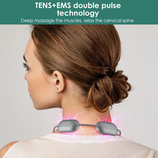 Pulse Spine Neck Massager EMS Tens | Necklace Style for Shoulder Thigh Arm Neck