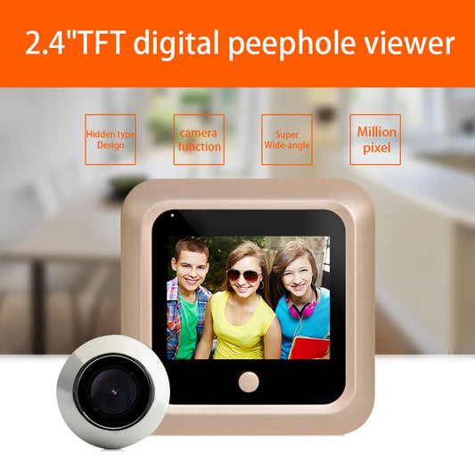 Doorbell Door Viewer Peephole Video Camera Hidden HD Security Camera 2.4 Inches