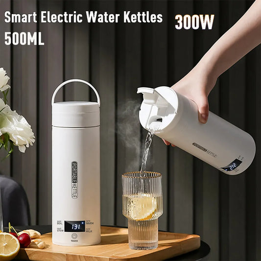 500 ML Electric Heating Water Bottle, Cup, Portable Kettle for Travel & Office with Temperature Control