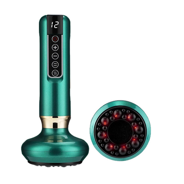 Electric Cupping Scraping Vaccum Massager Wand with Infrared Heat to Relax Muscles, Warm Body, Dispel Cold, Anti Cellulite, Can Use with Essential Oils